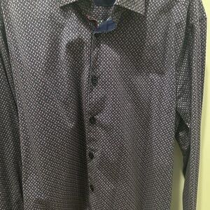 Stone Rose Black and Red Casual Button Down Shirt